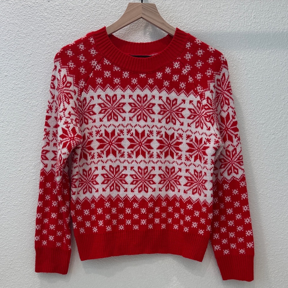 Red and White Snowflake Sweater